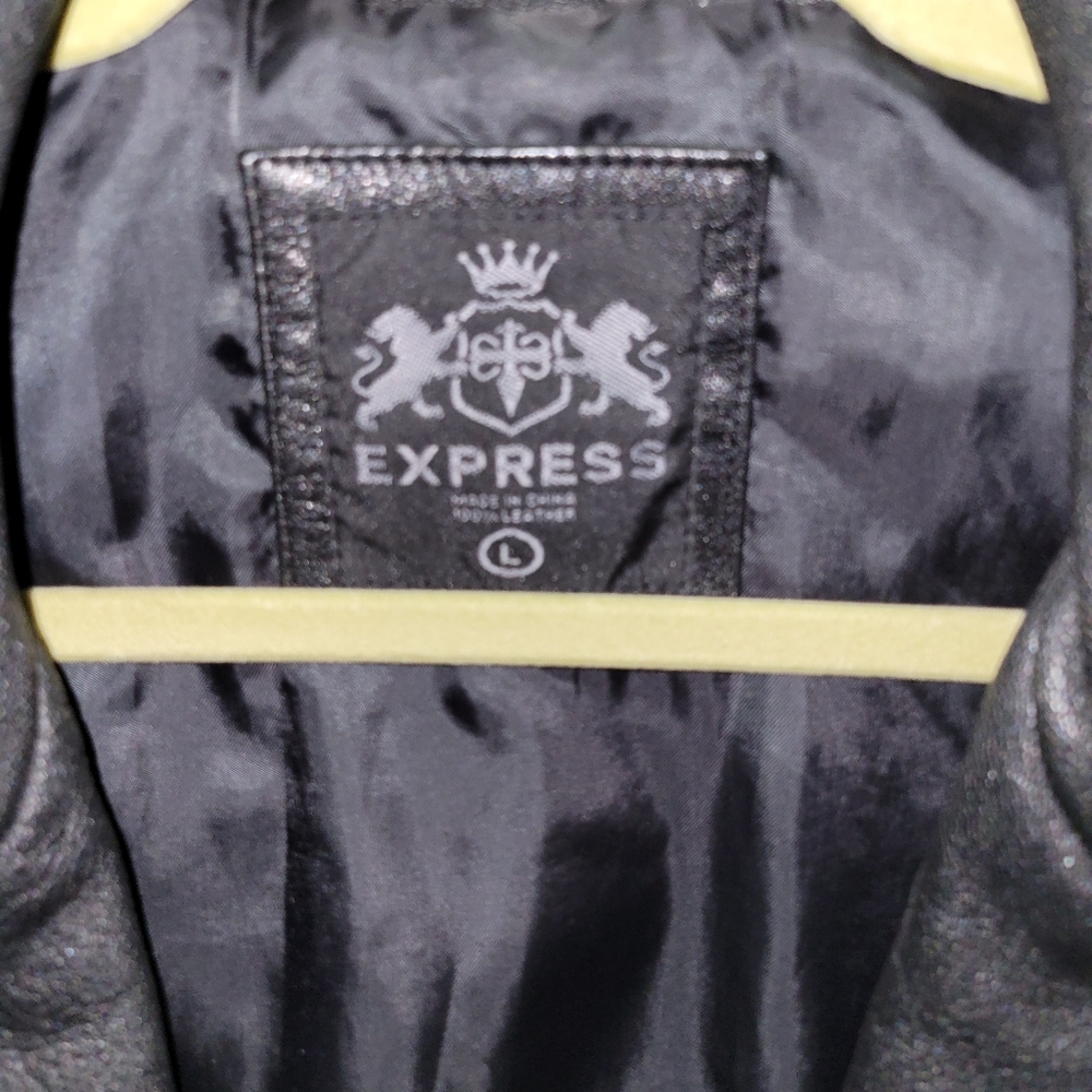 Express Mens Leather Jacket - Picture 2 of 3
